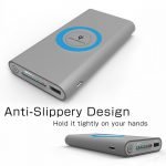 Qi Power Bank 10000mAh Wireless Charger Fast Charging for iPhone and Samsung Phone Gray Color