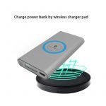 Qi Power Bank 10000mAh Wireless Charger Fast Charging for iPhone and Samsung Phone Gray Color