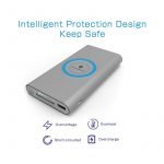 Qi Power Bank 10000mAh Wireless Charger Fast Charging for iPhone and Samsung Phone Gray Color