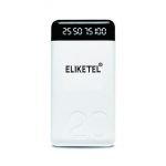 ELIKETEL Power Bank 20000mAh 2 USB Ports White Color