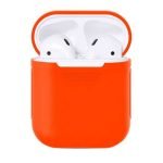 جراب حماية سليكون لسماعة ابل ايربودز لون برتقالي