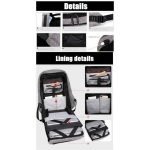 ⁦شنطة ظهر ريمان لللاب توب ضد السرقة والماء مع منفذ شحن USB لون رمادي⁩ - الصورة ⁦3⁩