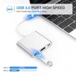 USB-C to HDMI Adapter with USB 3.0 Port and USB C Charging Port Compatible for MacBook - Image 2
