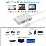 USB C to HDMI Adaptor, Type C to VGA DVI HDMI & USB 3.0 Hub 4 in 1 - Image 3