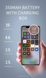 ⁦سماعات JOYROOM JR-T03 بلوتوث شحن لاسلكي للايفون والاندرويد لون أبيض⁩ - الصورة ⁦2⁩