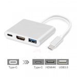 USB-C to HDMI Adapter with USB 3.0 Port and USB C Charging Port Compatible for MacBook