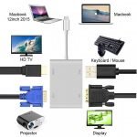 USB C to HDMI Adaptor, Type C to VGA DVI HDMI & USB 3.0 Hub 4 in 1 - Image 9