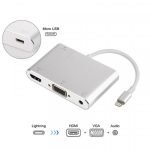 Lightning To HDMI / VGA / Audio Adapter Converter Cable, 3 IN 1 - for iPhone/ ipad