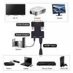 HDMI to VGA & Audio Converter Dongle 1080P for Computers, Laptops, Notebooks & More - Black - Image 2