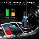 Fm Transmitter Car With Charger Car Mp3 Player for car hands free receiver Car Kit with Mic - TF Card - 2USB - for iPhone,iPad and Other Android Phones - BC30AQ - Image 2