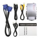 VGA to AV TV RCA Composite Converter Adapter S-Video Box for PC Laptop Windows Mac (PC to TV)-Silver (The Product Packaging Is Only Damaged And The Product Is In Good Condition) - Image 3
