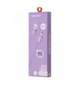 Wopow LT23 USB To Type-C Charge Cable 2.1A Fast Charge Stable Transmission 1m Data Line Aluminum Alloy Charging Interface Purple Color