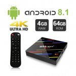 Android Smart TV Box H96 MAX Plus 4GB / 64GB Android 8.1 Ultra 4K WiFi - LAN - Bluetooth - USB - HDMI - Card Slot