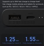 ⁦شاومي باور بنك سعة 10000 مللي امبير للهواتف الذكية شاحن لاسلكي 10W شحن سريع متوافق مع الأيفون والسامسونج⁩ - الصورة ⁦4⁩