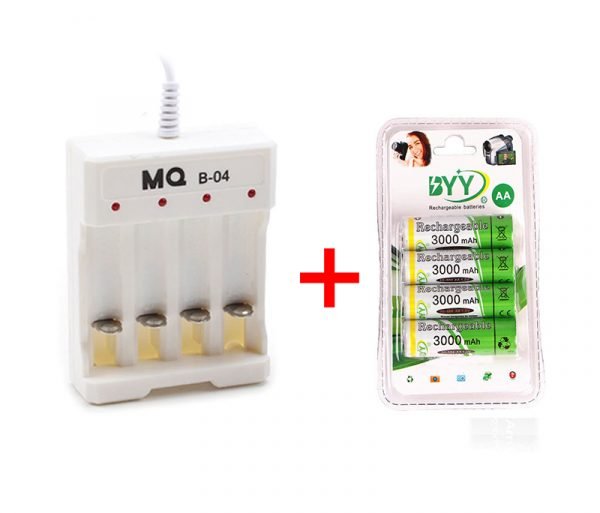 bdrhyut5yr-1-1-600x513 Rechargeable Battery Quick Charge Adapter USB 4 Slots Output Battery Charger Battery Charging Tool For AAAAA + 4 Rechargeable batteries - Image 1