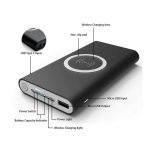 Qi Power Bank 10000mAh Wireless Charger Fast Charging for iPhone and Samsung Phone Black Color - Image 8
