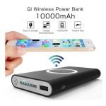 Qi Power Bank 10000mAh Wireless Charger Fast Charging for iPhone and Samsung Phone Black Color - Image 7