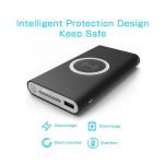Qi Power Bank 10000mAh Wireless Charger Fast Charging for iPhone and Samsung Phone Black Color - Image 6