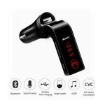 Fm Transmitter Car With Charger Car Mp3 Player for car hands free receiver Car Kit with Mic - TF Card - USB Drive - AUX Play for iPhone,iPad and Other Android Phones Black Color