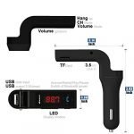 Fm Transmitter Car With Charger Car Mp3 Player for car hands free receiver Car Kit with Mic - TF Card - USB Drive - AUX Play for iPhone,iPad and Other Android Phones Black Color - Image 7