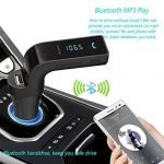 Fm Transmitter Car With Charger Car Mp3 Player for car hands free receiver Car Kit with Mic - TF Card - USB Drive - AUX Play for iPhone,iPad and Other Android Phones Black Color - Image 6