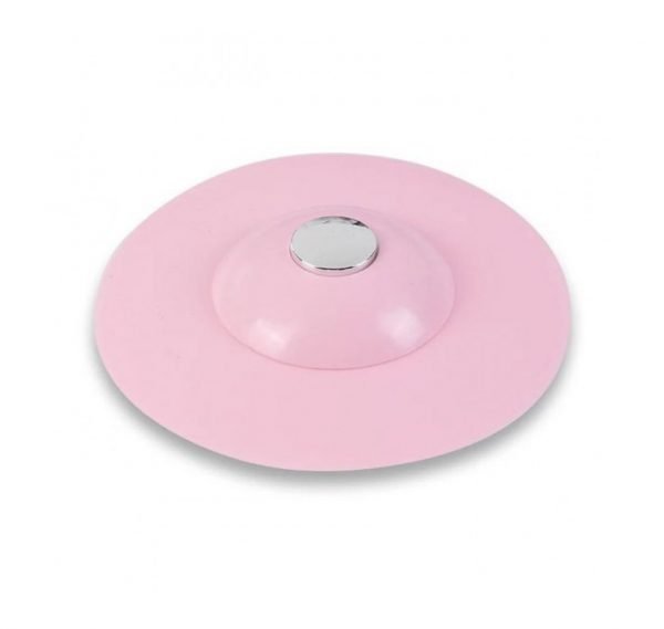djfhtdrsuj-1-600x569 Silicone Bathtub Drain Plug Cover And Strainers - Pink - Image 1
