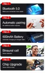 i9S TWS Earphone Bluetooth 5.0 for IPhone & Andriod White Color - Image 6