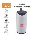 T&G Speaker Bluetooth Wireless Waterproof Bluetooth Speaker 10w Mp3 AUX USB FM Radio – Silver