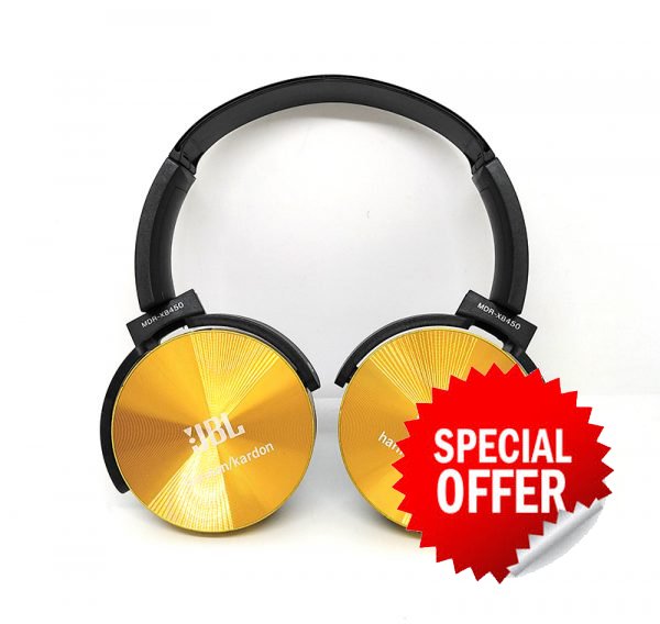 ftdjhh (1) JBL Wireless Bluetooth Headset – Microphone – FM Radio – Memory Card Slot – Foldable Compatible with mobile and computer Gold Color - Image 1
