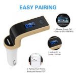 Fm Transmitter Car With Charger Car Mp3 Player for car hands free receiver Car Kit with Mic – TF Card – USB Drive – AUX Play for iPhone,iPad and Other Android Phones Gold Color - Image 9