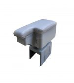 Car console and leather armrest two levels for storing things and three USB ports, background, different levels of hand rest while driving, suitable for all cars - CON-01 - Gray Color