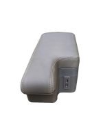 Car console and leather armrest two levels for storing things and three USB ports, background, different levels of hand rest while driving, suitable for all cars - CON-01 - Gray Color - Image 2