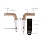 Fm Transmitter Car With Charger Car Mp3 Player for car hands free receiver Car Kit with Mic – TF Card – USB Drive – AUX Play for iPhone,iPad and Other Android Phones Gold Color - Image 6
