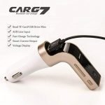 Fm Transmitter Car With Charger Car Mp3 Player for car hands free receiver Car Kit with Mic – TF Card – USB Drive – AUX Play for iPhone,iPad and Other Android Phones Gold Color - Image 4