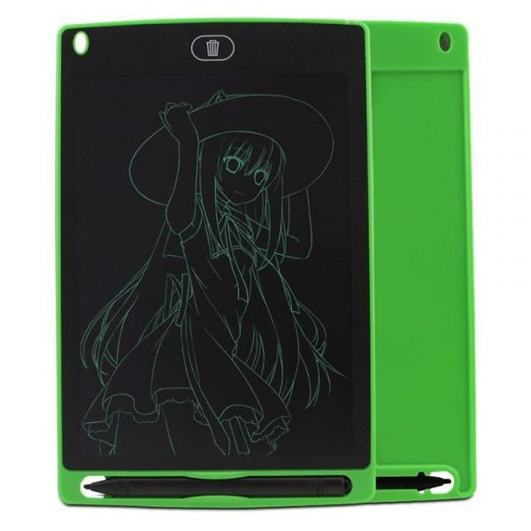 LCD Writing Tablet 8.5 Inch Doodle Pad Portable Electronic Writer Environmental Writing and Drawing Memo Board drawing and writing board with pen and one-click self-scanning Green Color