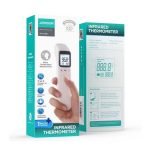 ترمومتر رقمي JOYROOM بالأشعة تحت الحمراء وعدم الاتصال المباشر قراءة سريعة شاشة LCD وذاكرة لتخزين القرائات