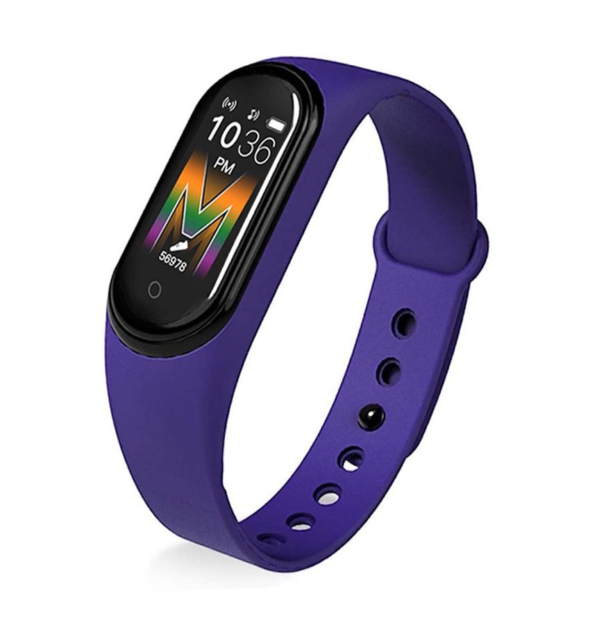 jyfytthfhy M5 Smart Watch Touch Screen Compatible with Android and iOS - Purple - Image 1