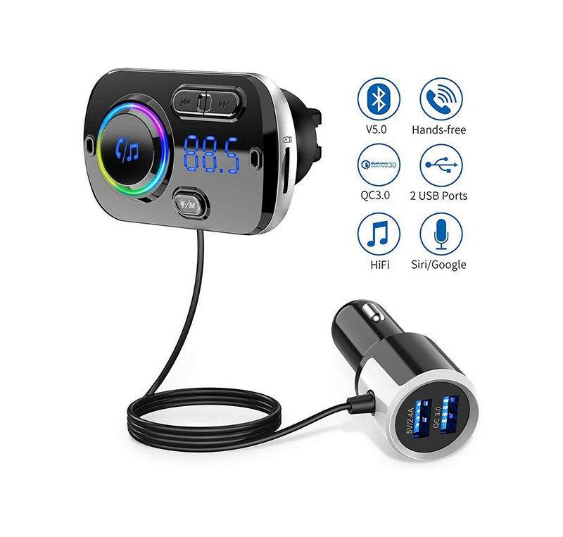 s-l1600 Fm Transmitter Car With Charger Car Mp3 Player for car hands free receiver Car Kit with Mic - TF Card - USB Drive - AUX Play for iPhone,iPad and Other Android Phones - BC49BQ - Image 1