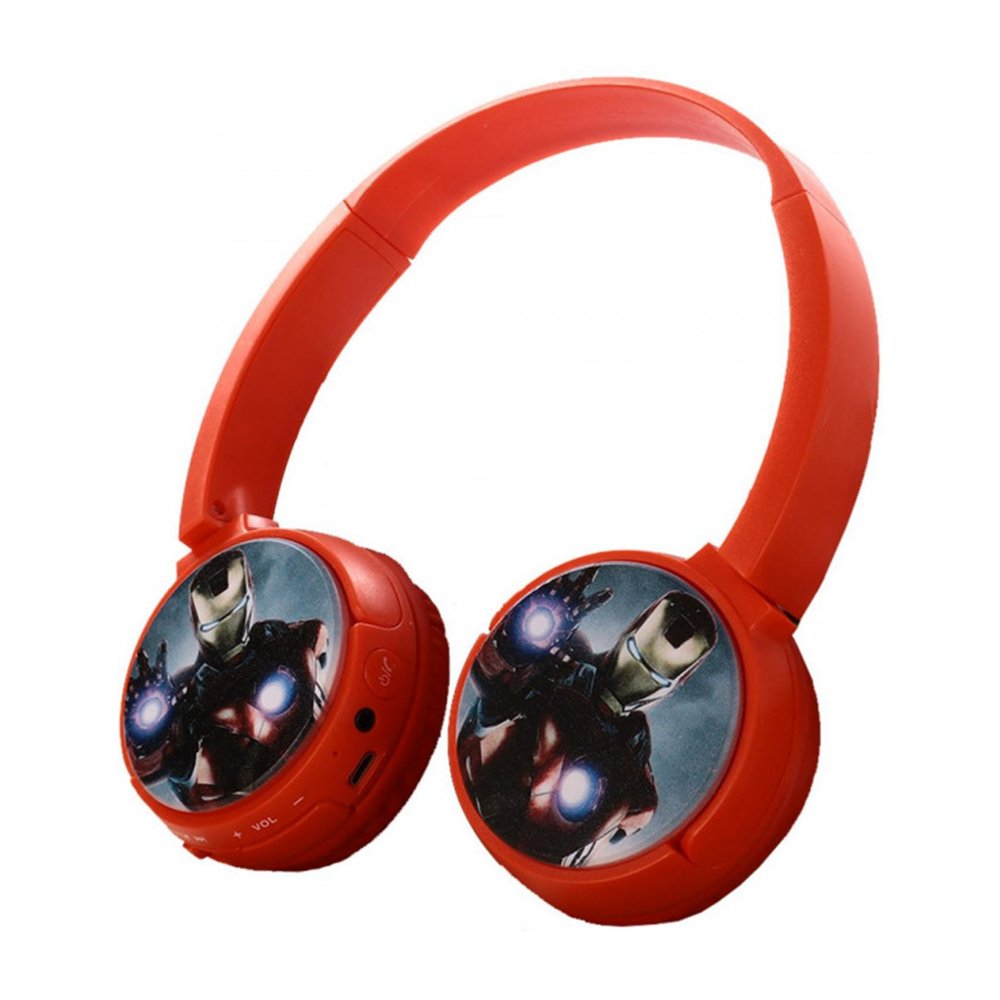 sadklfhsjkfnds Iron Man Wireless Bluetooth Headset – Microphone – FM Radio – Memory Card Slot – Foldable Compatible with mobile and computer - Image 1