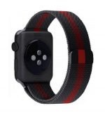 Magnetic Bracelet Stainless Steel 42mm For Apple Watch Black & Red Color - Image 2