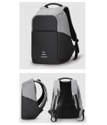 ⁦حقيبة ظهر للاب توب ضد الماء والسرقة مع منفذ شحن USB ووصلة سماعة الرأس يناسب الكمبيوتر المحمول بحجم 15 بوصة لون اسود في رمادي⁩ - الصورة ⁦9⁩