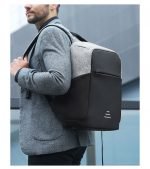 ⁦حقيبة ظهر للاب توب ضد الماء والسرقة مع منفذ شحن USB ووصلة سماعة الرأس يناسب الكمبيوتر المحمول بحجم 15 بوصة لون اسود في رمادي⁩ - الصورة ⁦6⁩