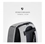 ⁦حقيبة ظهر للاب توب ضد الماء والسرقة مع منفذ شحن USB ووصلة سماعة الرأس يناسب الكمبيوتر المحمول بحجم 15 بوصة لون اسود في رمادي⁩ - الصورة ⁦3⁩