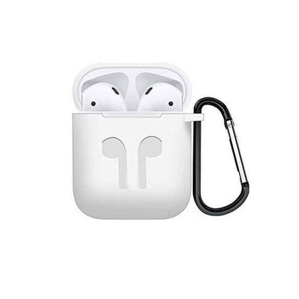 Protective Silicone AirPods Case with hook White Color