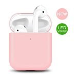 حافظة وواقي من السيليكون لسماعات ابل ايير بودز برأس منفصله لون زهري