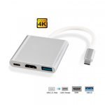 USB-C to HDMI Adapter 4K with USB 3.0 Port and USB C Charging Port Compatible for MacBook - HC-04B