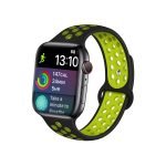 Bracelet silicone 38mm For Apple Watch Black & Green Color - Image 4