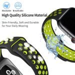 Bracelet silicone 38mm For Apple Watch Black & Green Color - Image 2