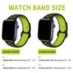 Bracelet silicone 38mm For Apple Watch Black & Green Color - Image 5