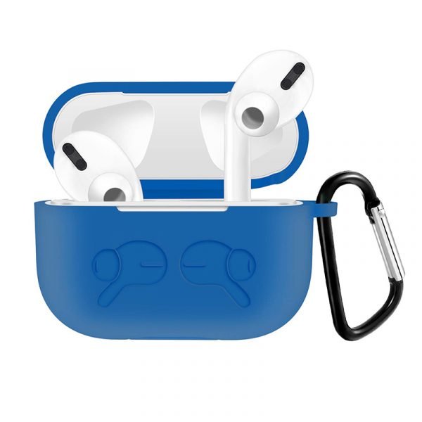 Protective Silicone AirPods Pro Case with hook Blue Color